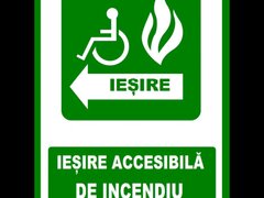Placuta pentru iesire accesibila de incendiu cu sageata in stanga