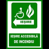 Placuta pentru iesire accesibila de incendiu cu sageata in stanga